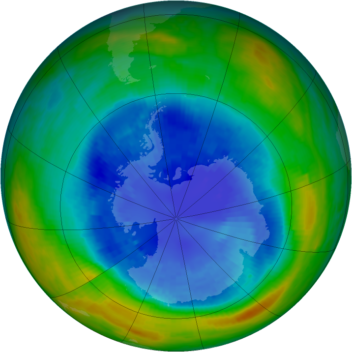 Antarctic ozone map for 09 September 1987